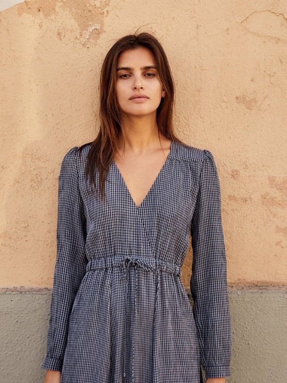 Christy Dawn Audrey Maxi Dress Navy Blue Check Plaid Size Small - Picture 15 of 17